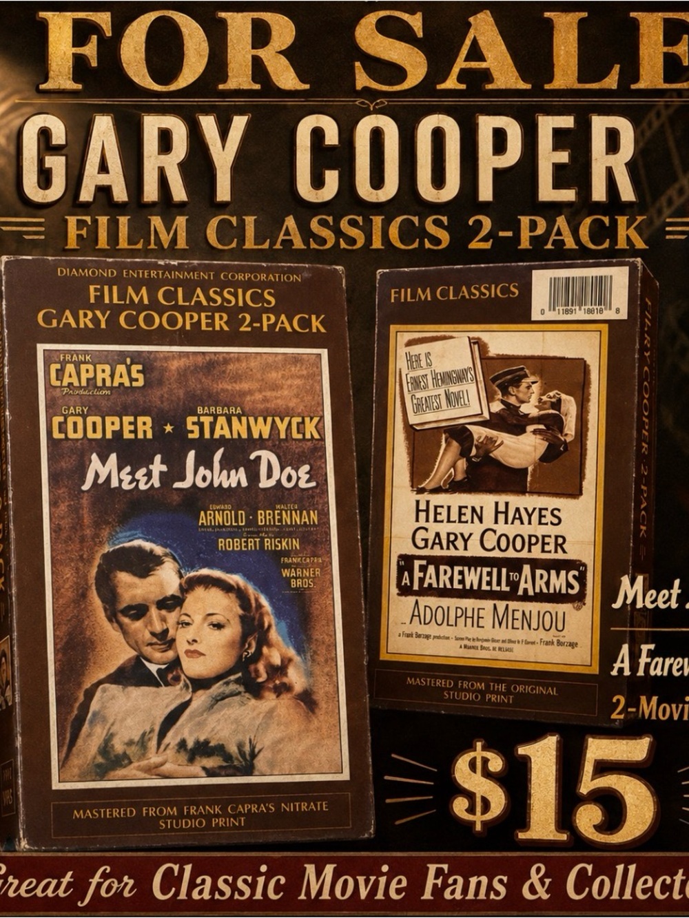 Gary Cooper Film Classics 2-Pack - Classic Movie Collection (Brown)